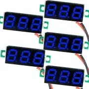 JacobsParts DC 2.4-30V 2-Wire Voltmeter 3-Digit LED Display Tester Blue 5 Pack