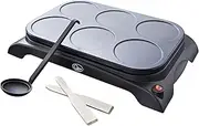 Quest 35319 Pancake Maker and Grill / 6 Non-Stick Moulds/Easy to Use/Accessories Included/Make Crepes, Burgers, Flatbreads, Omelettes and More