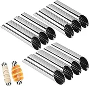MIDELONG Cannoli Tubes, 5 inch Large Stainless Steel Cannoli Forms Non-stick Cream Horn Danish Pastry Roll Template for Croissant Shell Cream Roll, Pack of 10