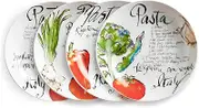 Rosanna Pasta Italiana Pasta Bowls Set of 4,White, 8.25"