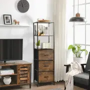 Costway3-Drawer Bookshelf with Anti-toppling Device for Living Room, Office