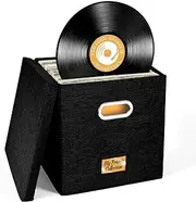 12 Inch Vinyl Record Storage Box, Vinyl Record Storage Boxes With Lids & Handles, Vinyl Storage Case, Portable LP Record Organizer, Records Crate Holds Up To 50 Records