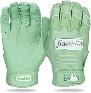 Franklin Sports MLB Baseball Batting Gloves - CFX Pro Adult + Youth Batting Gloves Pair - Baseball + Softball Gear - Premium Pro-Quality Leather - Mint Highlight - Youth Large
