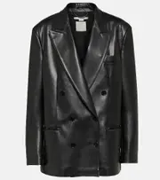 [Stella McCartney] Stella McCartney Faux leather blazer AU 12 black