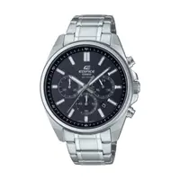 在飛比找PChome24h購物優惠-【CASIO EDIFICE】簡約時尚三眼計時鋼帶腕錶-純淨