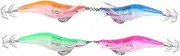 10cm 4 Colors Electric Luminous Bionic Shrimp Shape Saltwater Squid Fishing Lures, Lifelike Appearance with Bionic Eyes, Attractive to Fishes, Sinking Baits, Dual Hooks Design,