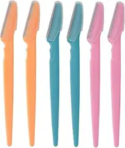LuckyOpt 6Pcs Eyebrow Razors Set, Stainless Small Eyebrow Razor with Dust Cover and Safety Net, Multi-purpose Eyebrow Cutter Eyebrow Razor Trimmer for Women to Shave Eyebrows, Body Hair (6PCS)