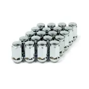 SAAS Wheel Nuts Flat Head Bulge 1/2 Inch Chrome Finish 40mm Length Pack of 20