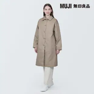 【MUJI 無印良品】女吉貝木棉混鋪棉折領大衣(共3色)