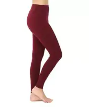 MSRP $40 Zenana Dark Burgundy Tummy-Control Leggings Size Small