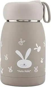 Stainless Steel Coffee Tumbler Cute Rabbit Pattern Vacuum Cup, Mug Thermos Cup,Water Bottle, Stainless Steel Mini Thermos Travel Mug[Coffee]