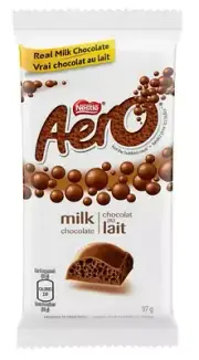 Nestle Aero Milk Chocolate Bar, 97g