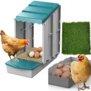 AUTENS Chicken Nesting Boxes, 1 Hole Laying Boxes,1 Nest Mat, Plastic Roll Aw...