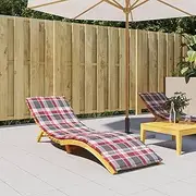 Outdoor Sun Lounger Cushion 200 x 60 x 3 cm Red Checked Pattern Oxford Fabric Seat Cushion for Garden Bench Sun Lounger Furniture Decoration Comfortable and Stylish
