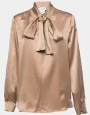 MAXMARA Tenebre Blouse Hazelnut Size 12 GENUINE RRP £430 #U4