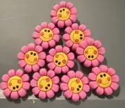 Pink Flower Shoe Charm Bulk Wholesale Lot