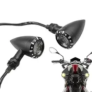 Motorcycle Indicator Light | 2X Front Metal Indicator Lights for Motorcycle,Aluminum Alloy Small Blinkers Father Husband Riding Use for Adventure, Commuting