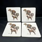 Dog Coasters Set of 4 Neoprene Style Brown Brindle Breed Art NEW in Box
