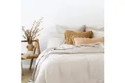 Bambury Size King Bed Linen Sheet Set Pebble Home Bedding w Pillowcase Linen