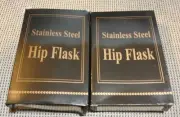 2 Stainless Steel Hip Flasks New In Box With Funnels