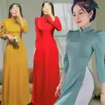 TAY THI SILK AO DAI,無袖襯衫,翻蓋 A,美麗的種子。