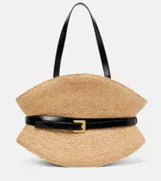 [Balmain] Balmain Shuffle Medium raffia tote bag One Size neutrals