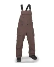 Volcom Creston 3D Stretch Bib Overall Women's Snow Pants, Mahogany, XX-Large
