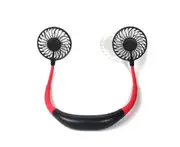 Led Lamp Aromatherapy Sports Neck Fan Usb Charging Portable Fan - Black Red
