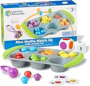 Learning Resources Mini Muffin Match Up Counting Toy Set, Homeschool, Fine Motor Tool, Kids Tweezers, 76 Pieces, Easter Basket Stuffers, Ages 3+