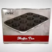 Parini 12 Cup Muffin Pan Glazed Non-Stick Stoneware