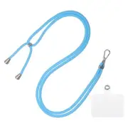 Phone Lanyard Adjustable Neck Lanyard with Transparent Patch Sky Blue
