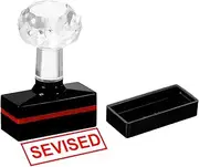 uxcell Sevised Stamp Self Inking, Red Ink Office Stamps Pre Inked Message Stamp Refillable Business Stamp, Black