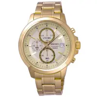在飛比找Yahoo!奇摩拍賣優惠-精工SEIKO豪金三眼競速計時手腕錶／100米防水／前衛時尚