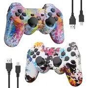 PS3 Wireless Controller,Double Shock, Bluetooth Connection,Motion Sensor, 2-Pack