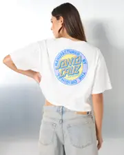 [Santa Cruz] Santa Cruz Women's Mfg Retro Dot T-Shirt in Off White Size Small S Off White