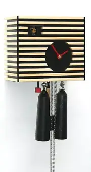 Modern cuckoo clock Bauhaus Design, black, 8 day RH CS34-2 NEW