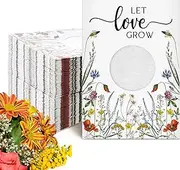 Fumete 25 Pcs Let Love Grow Seed Packets Wedding Favor for Guests Bulk Envelope Kraft Bag with Window Flower Resealable Seed Storage Packets for Wedding Party Favors Bridal Shower