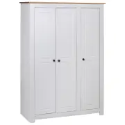 3-Door Wardrobe White 118x50x171.5 cm Pine Panama Range
