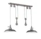 Jeremiah P402-TS Mini Pendant 2-Light Pulley Pendant in Tarnished Silver