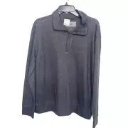 Jeff quarter zip pullover large NEW charcoal gray Preppy Classic Mens L
