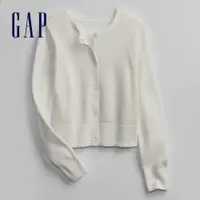 在飛比找蝦皮商城優惠-Gap 女童裝 柔軟素色針織外套-白色(723723)