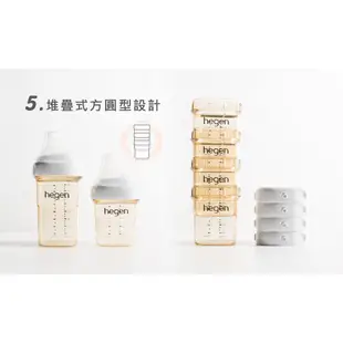 【hegen】金色奇蹟PPSU多功能方圓型寬口奶瓶 150ml 防脹氣 擬乳奶嘴 0-3M適用 新生兒奶瓶｜卡多摩