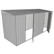 Build-a-Shed 1.5 x 4.5 x 2m Dual Single Hinged Side Door Skillion Shed - Zinc