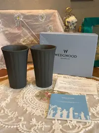 在飛比找Yahoo!奇摩拍賣優惠-英國原產韋奇伍德Wedgwood玄武黑磨砂對杯