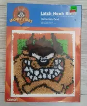 Vintage Taz Tasmanian Devil Looney Tunes Latch Hook Kit 13” by 13" NOS 1997