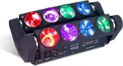 8X15W Spider Moving Head Light LED RGBW 4In1 Portable Stage Light, Strobe Party