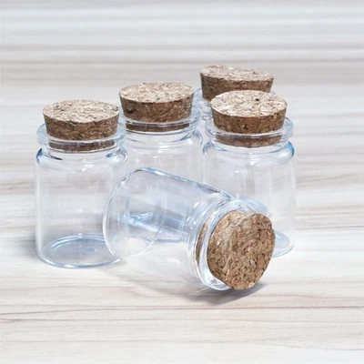 35ML Crafts corks Candy Tiny Vials Storage 2~50PCS DIY Vial Jars glass bottles