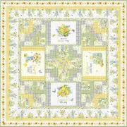 Quilt Kit Zest For Life 59.5" X 59.5" Lemon Theme Table Topper Quilt Top & Bind