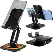 Laeeully 360° Rotating Stand, Foldable Portable Desktop Stand, Adjustable Cell Phone Holder, Non-Slip Metal Base
