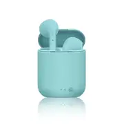 Mini-2 TWS Wireless Earphones Bluetooth 5.0 Earphone TWS Matte Macaron Earbuds With Mic Charging Box Headset Wireless Headphones - blue